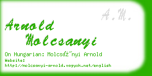 arnold molcsanyi business card